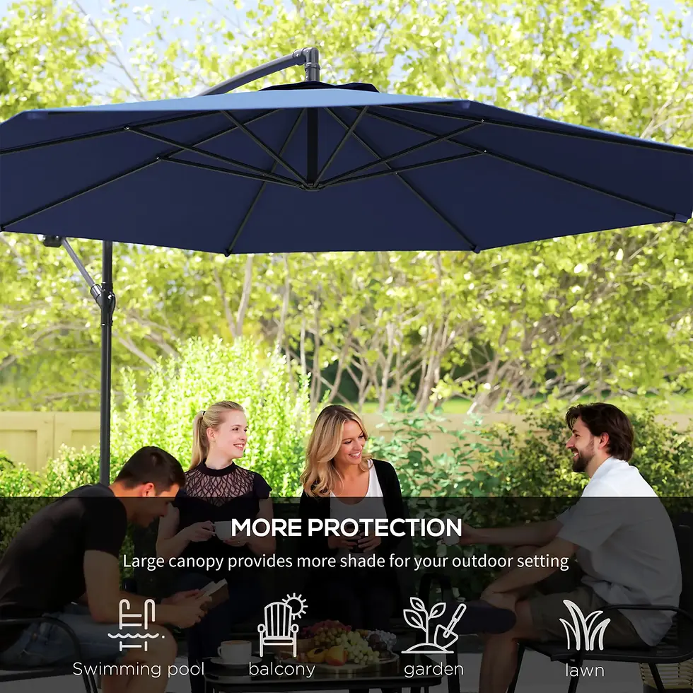 Thumbnail: 3M Luxury Cantilever Parasol with Base & Solar Parasol Lights