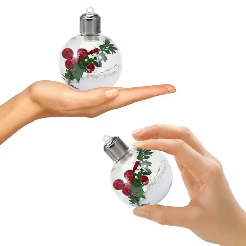 Thumbnail: 6-Pack Light Up Christmas Tree Baubles, Warm White Micro LED Lights