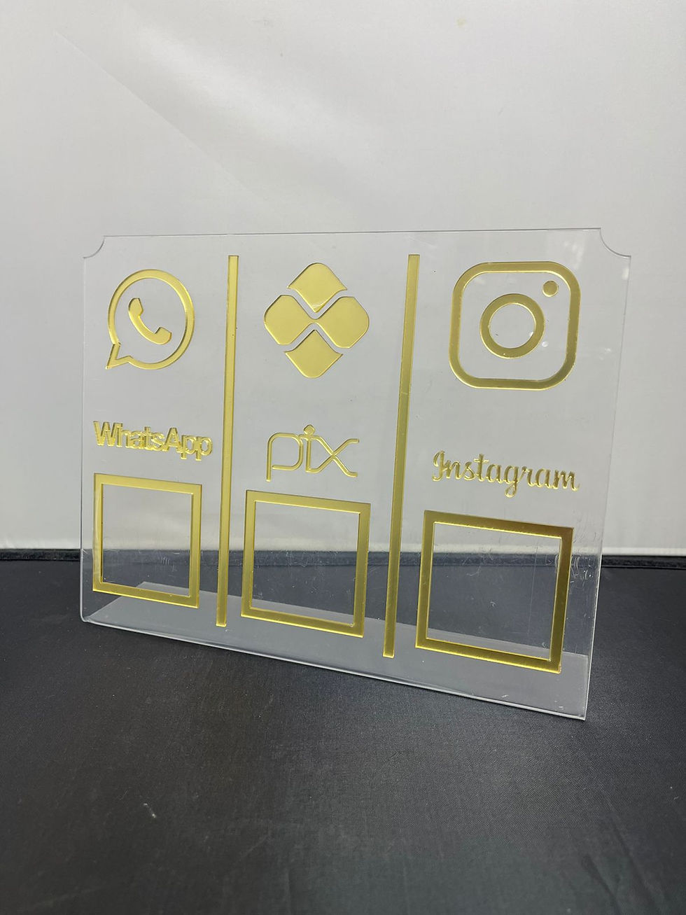 Miniatura: PLACA QRCODE PIX, INSTAGRAM E WHATSAPP FUNDO CRISTAL