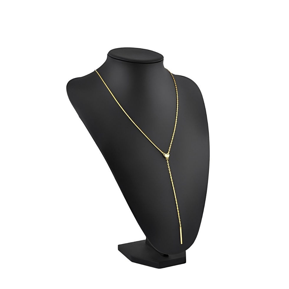 Miniatura: Busto pescoço courino preto mini exibição expositor para colares, correntes e jó