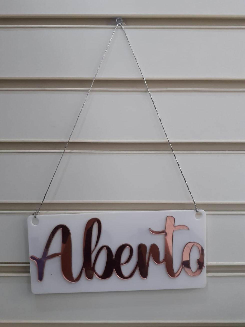 Miniatura: Placa Acrílica Aviso Aberto/ Volto Logo Ventosa Porta Loja