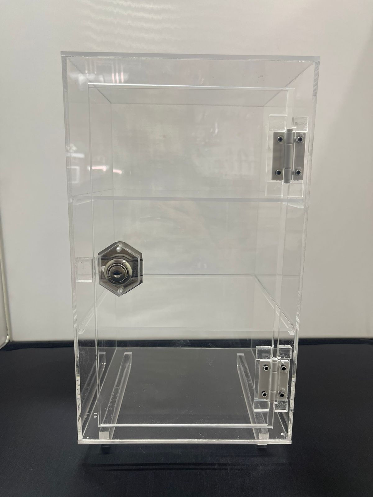 DYSPLAY VITRINE DE ACRÍLICO COM TRANCA, VITRINE TRANSPARENTE