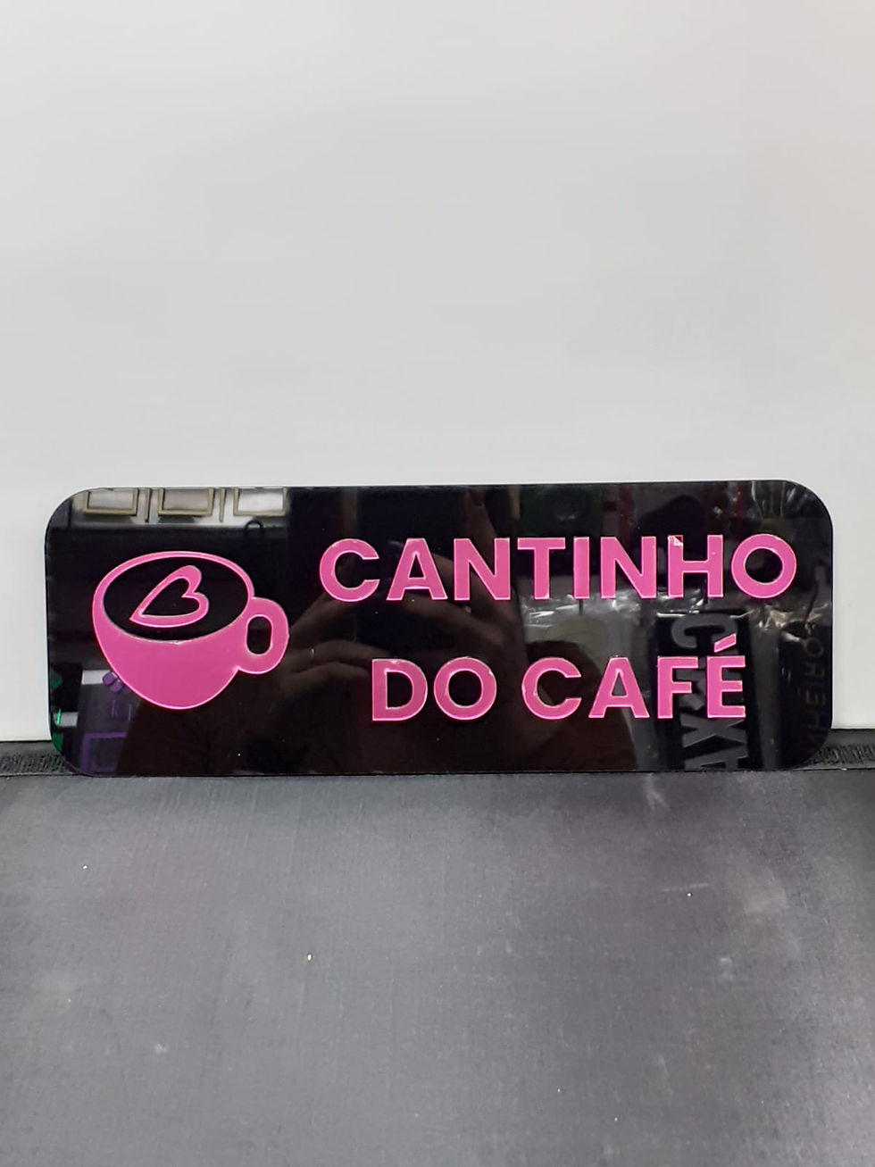Miniatura: Placa em Acrílico Espelhado - Cantinho do Café