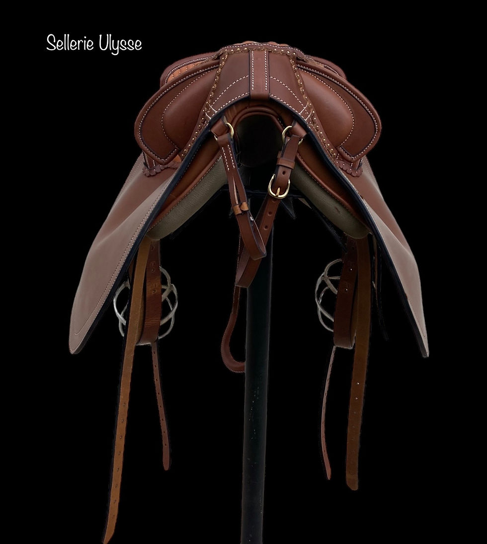 Miniature : Selle Camargue Demie Noisette & Fauve "Pommeau Cannelé"
