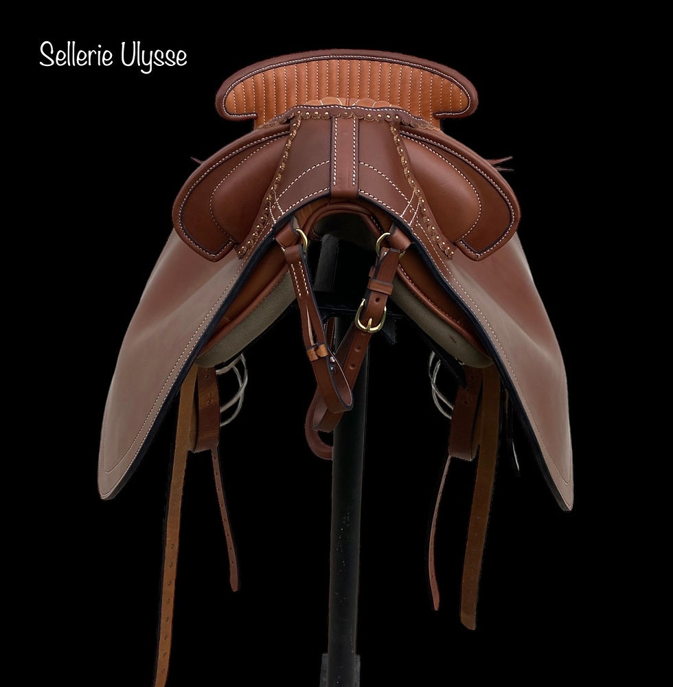 Miniature : Selle Camargue Demie Noisette & Fauve "Pommeau Cannelé"