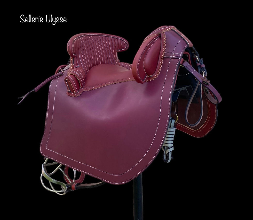 Miniature : Selle Camargue Demie Bordeaux "Pommeau Cannelé"