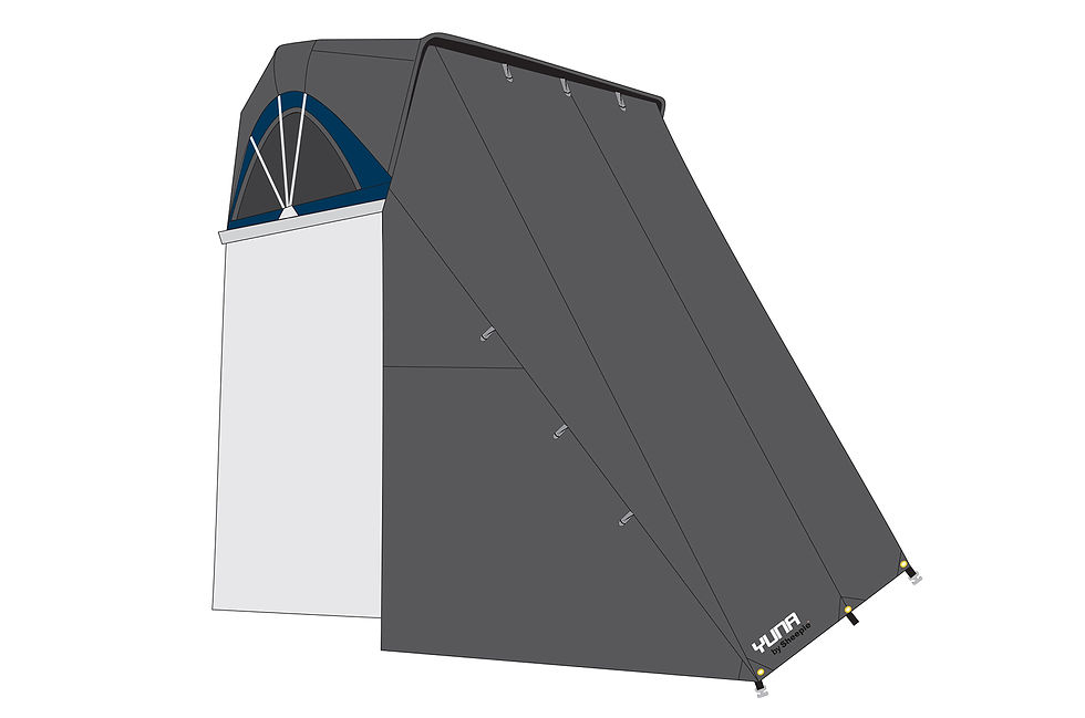 Miniatura: Toldo Plus instalado en una tienda de techo Yuna de la marca Sheepie