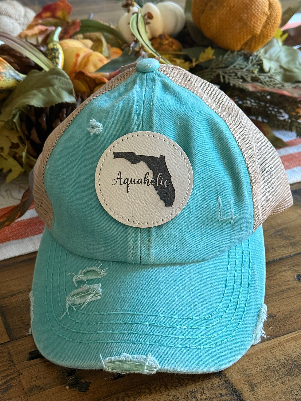 Thumbnail: Laser Engraved Leatherette Patch Hat