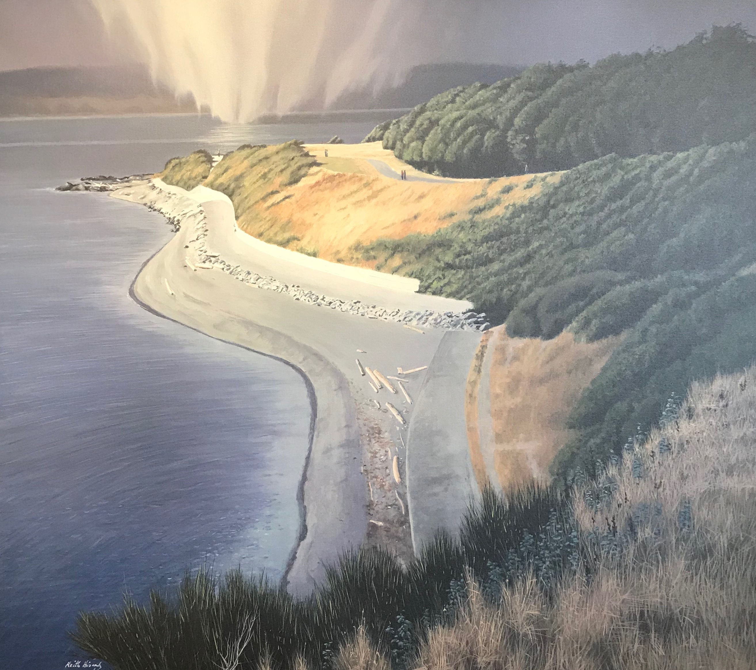 Canvas print of Keith Hiscock's Rain over Metchosin.