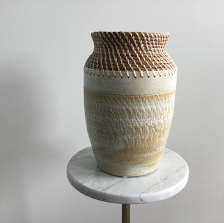 Vase - White Clay - Pine Needles - Richard Notturno