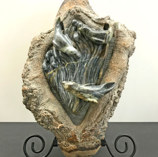 Seal - Kelp Forest - Wall Hanging - Whale - Stone Sculpture - Walter Collins