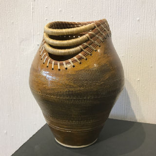 Vase - White Clay - Pine Needles - Richard Notturno
