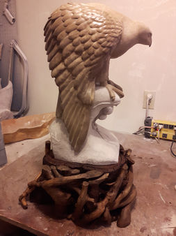 Falcon - Stone Sculpture - Wallter Collins