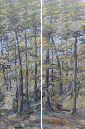 Trees with the New Growth of Spring - Oil Painting - John Legate