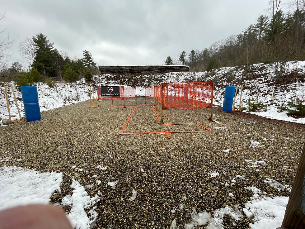 We setup the day before in 4" of snow!