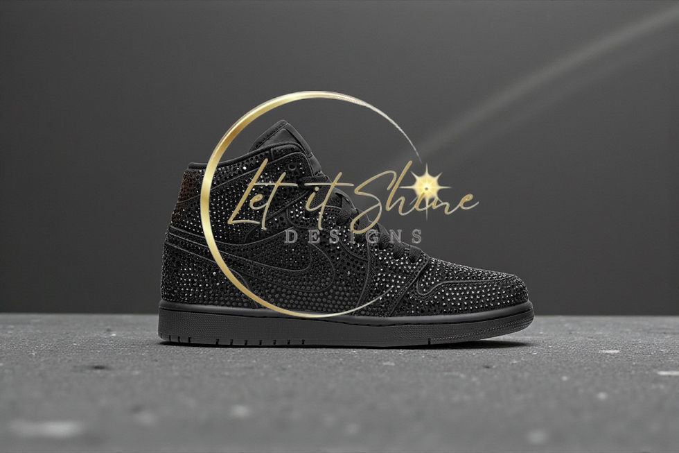 Thumbnail: Black Rhinestone Jordan 1 Mids