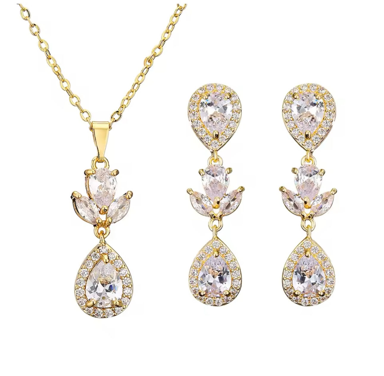 JUEGO COLLAR Y ARTES PIEDRA ZIRCONIA