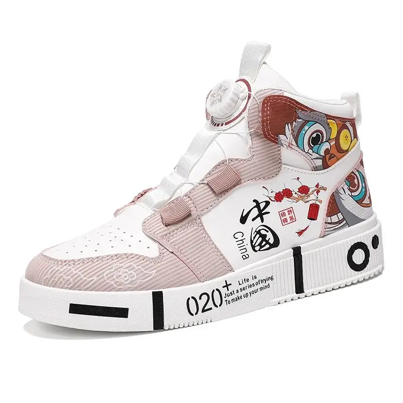 Miniaturebillede: DE.Echo Zapatillas Psicodélicas De Diseñador En Cuero  Unisex.  31-40