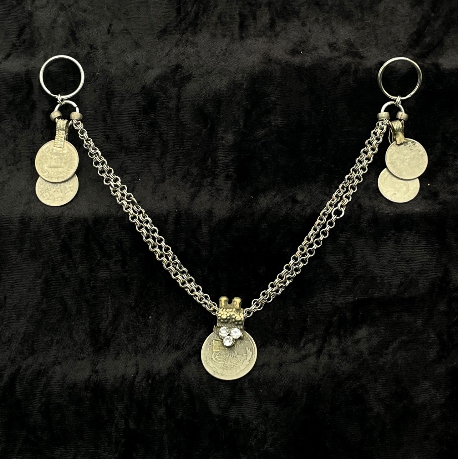 Silver Double Chain Coin 