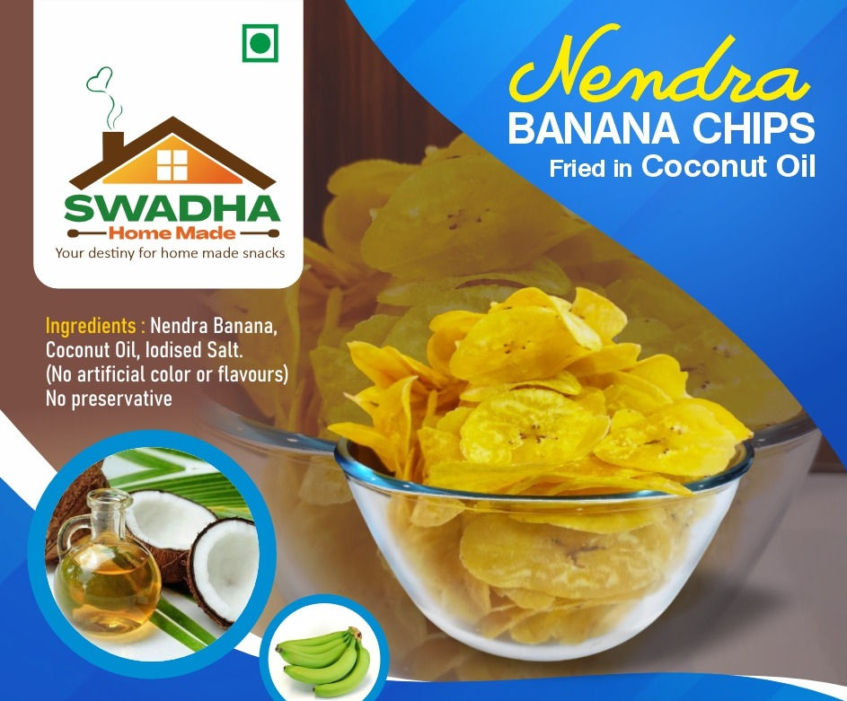 Nendra Banana Long Chips (Fried in Coconut Oil) | SWADHA Homemade Chips - 1Kg