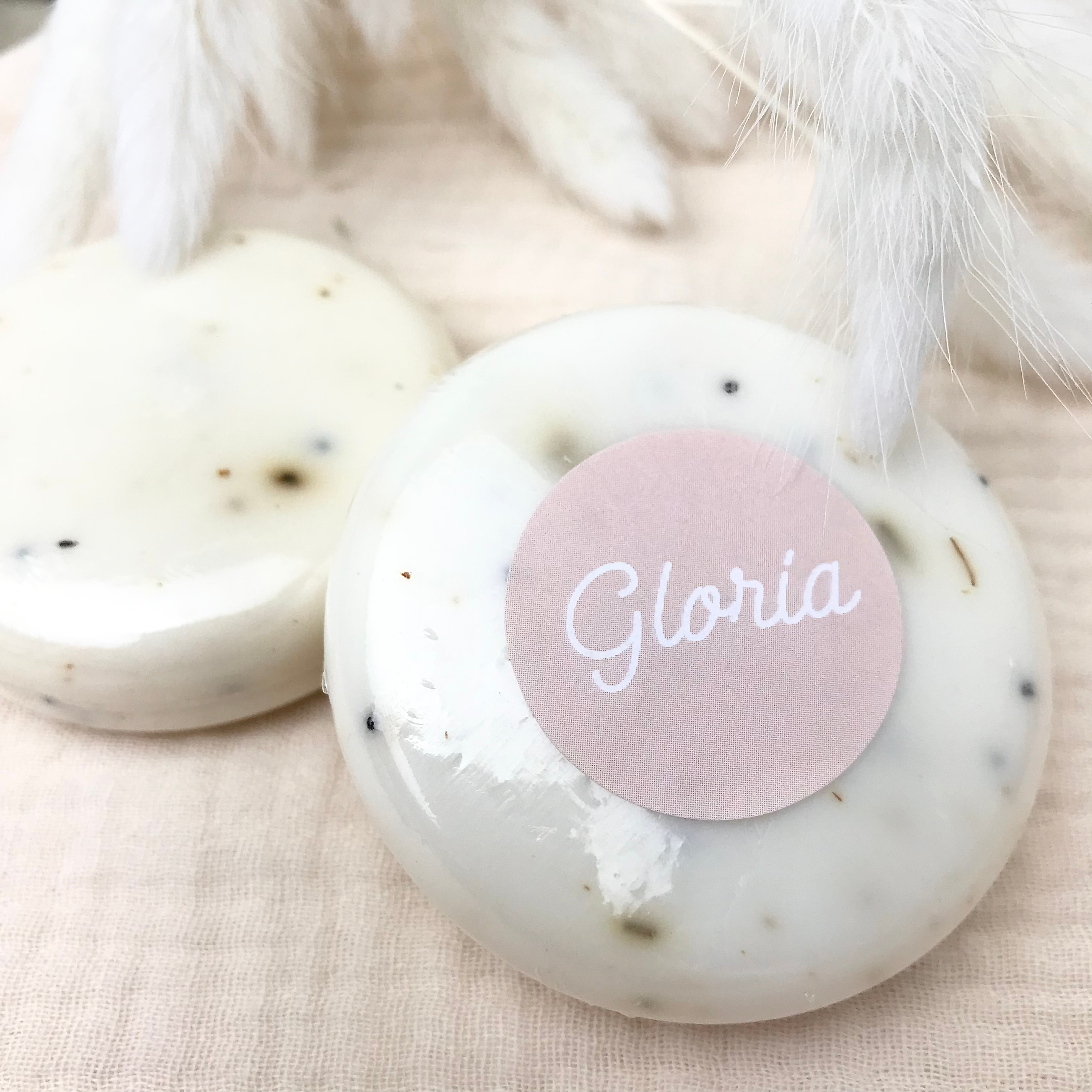 Zeepje rond gebroken wit - per 6 stuks