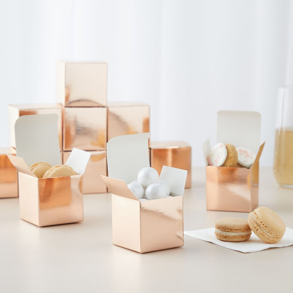 Gouden of rosegouden kubusdoosje • per 10 stuks