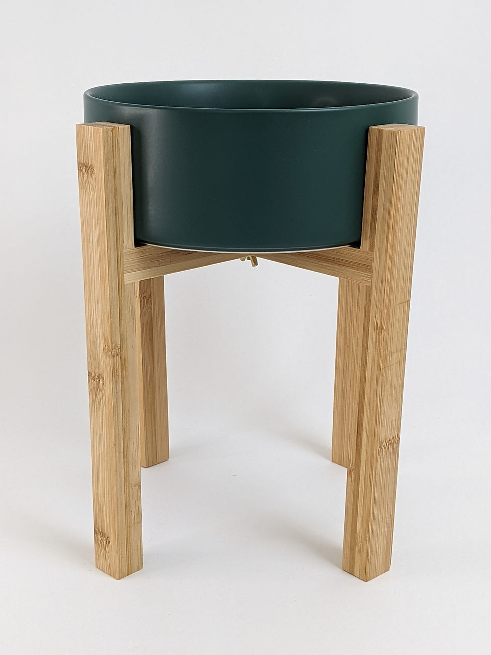 Thumbnail: Raised wooden feeding stand & large ceramic bowl