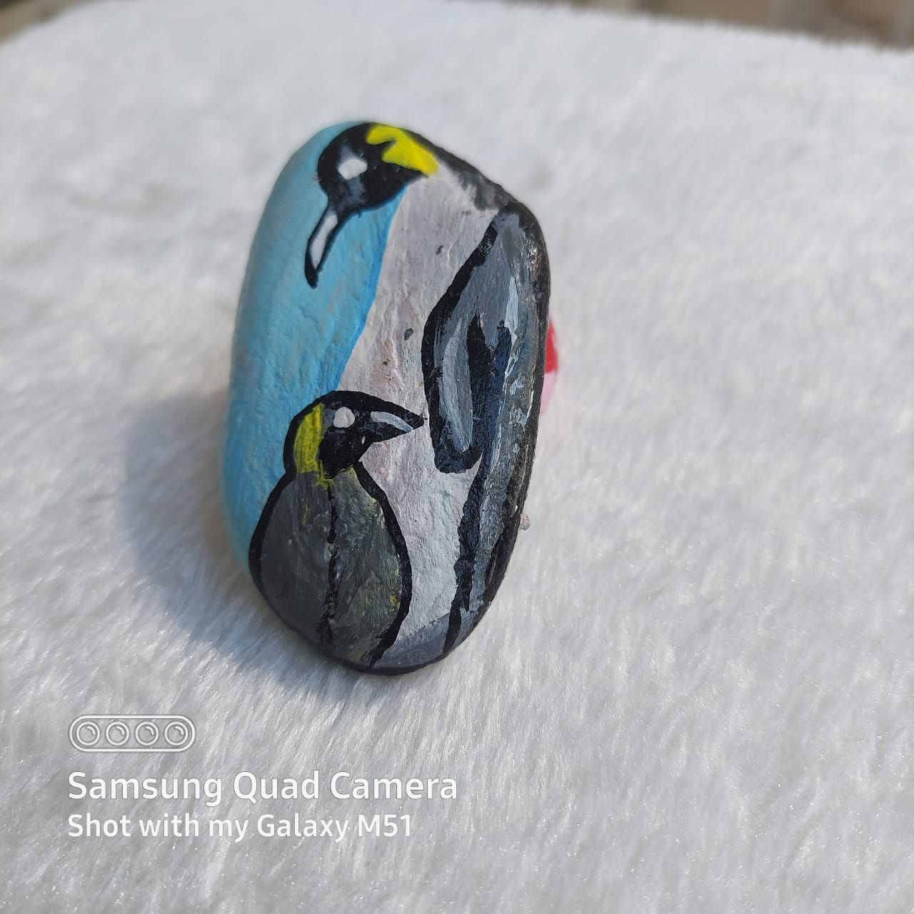 Hand painted natural pebble