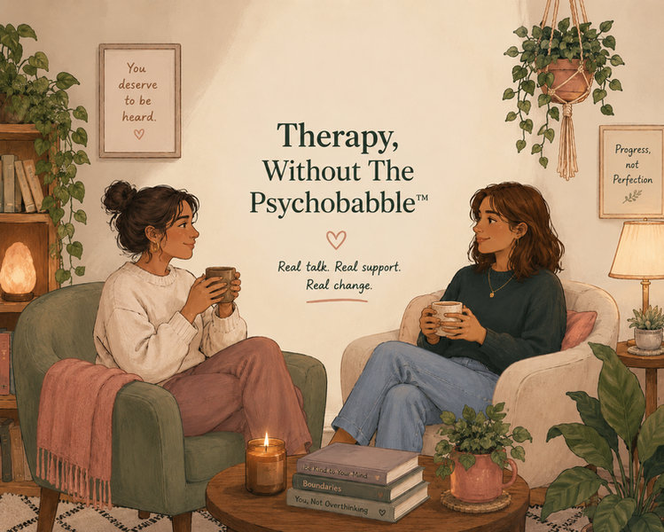 THERAPY, WITHOUT THE PSYCHOBABBLe  A Calm, Grounded Guide To Understanding Therapy & Emotional Supp