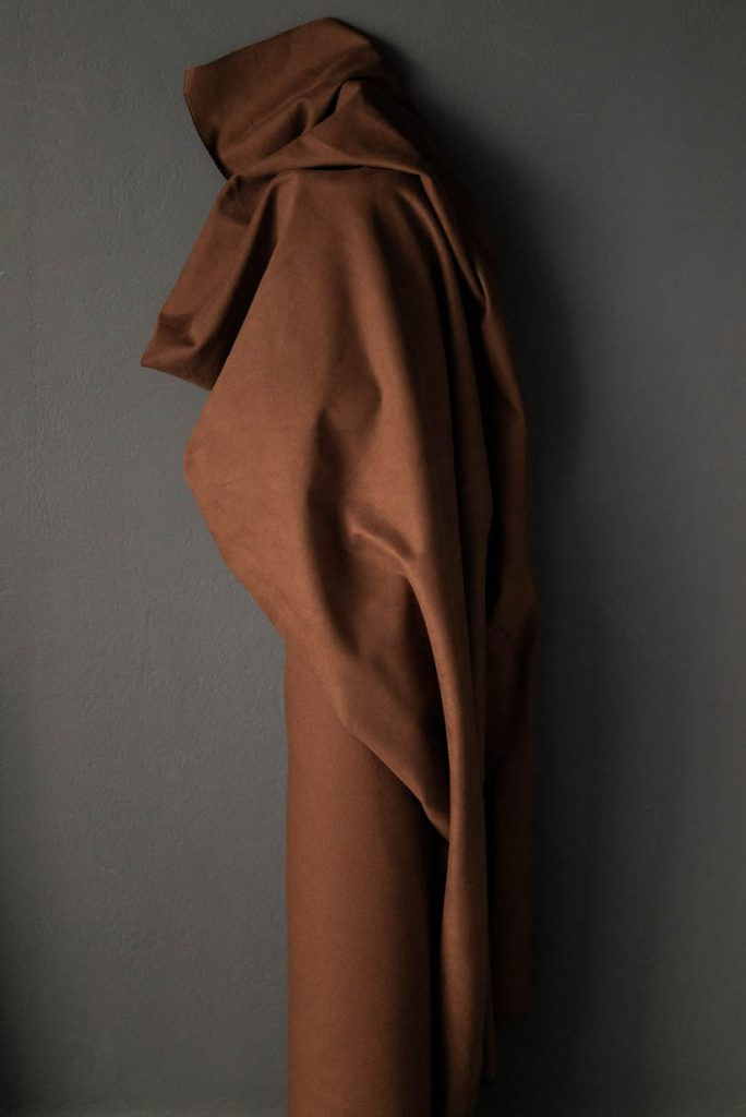 Thumbnail: Tobacco 12oz Organic Sanded Twill Fabric