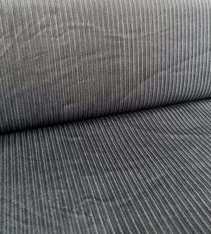 Thumbnail: Danbury Dark Grey Chunky Corduroy Fabric