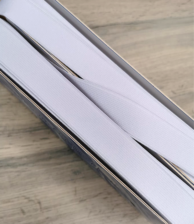 Hemline Woven Elastic 25mm - White