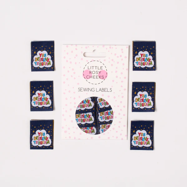 Thumbnail: Little Rosie Cheeks 'YOU DESERVE TO DREAM' Pack of 6 woven labels