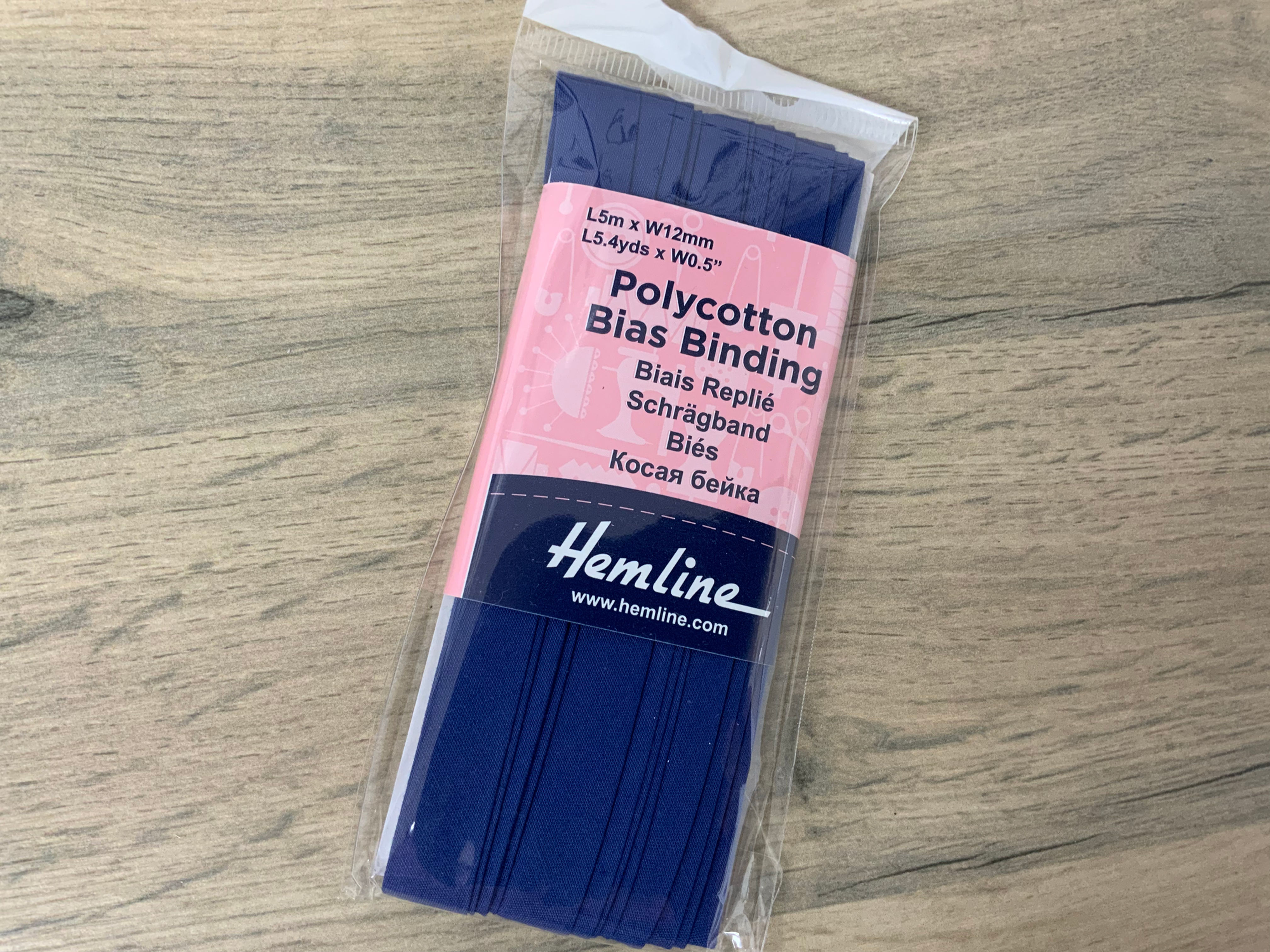 12mm Hemline Polycotton bias binding Royal Blue - 5m pack
