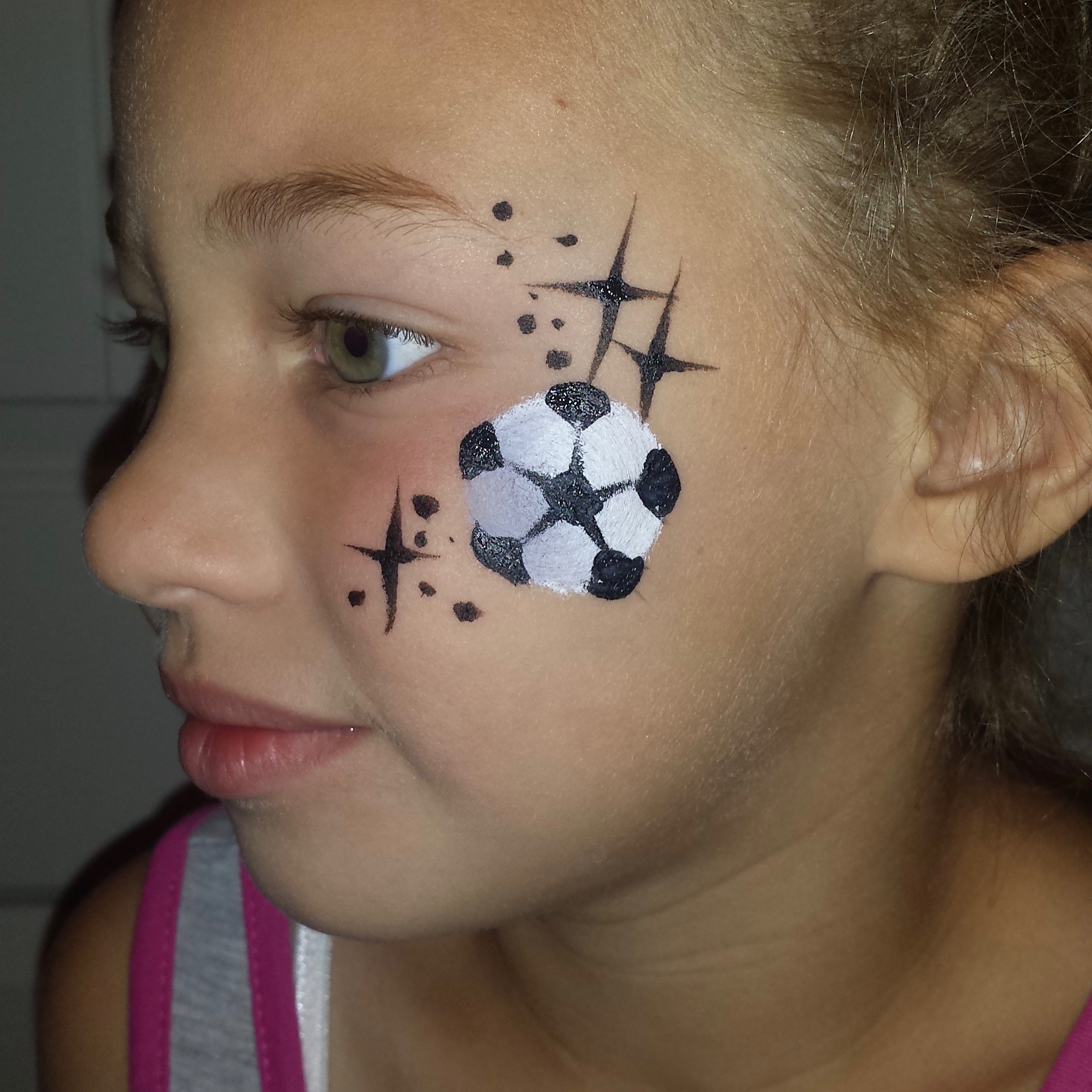 Soccer ball face paint
