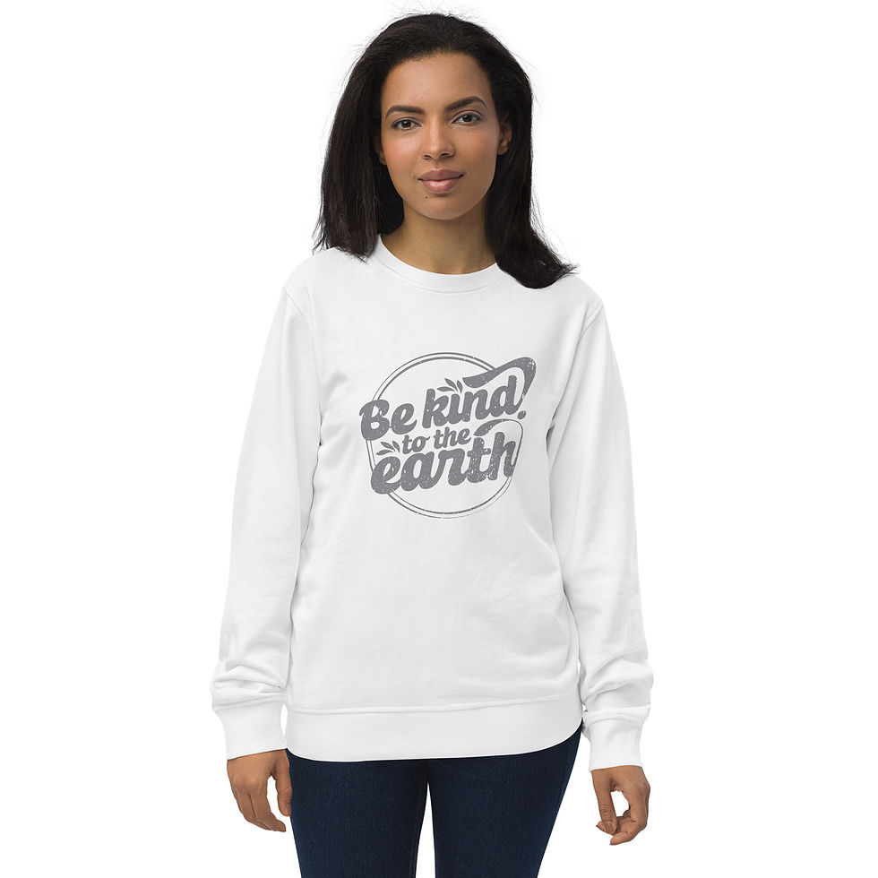 Miniatura: Sudadera organica Unisex  - Be kind to the earth