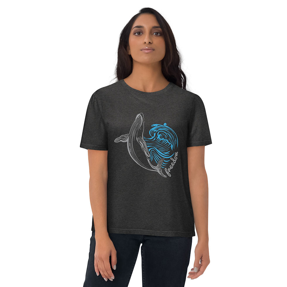 Miniatura: Camiseta unisex de algodón orgánico - Ballena - Freedom