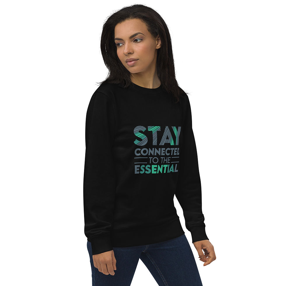 Miniatura: Sudadera orgánica Unisex - Stay connected to the essential