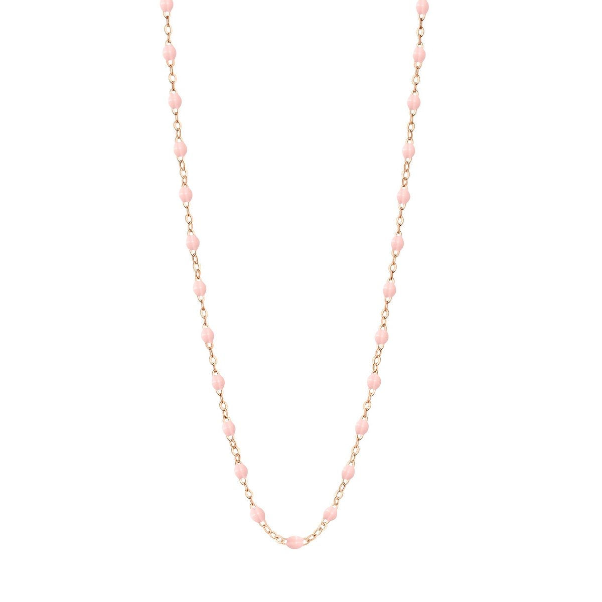 GIGI CLOZEAU - COLLIER OR ROSE 42CM PERLES RESINE - ROSE BEBE
