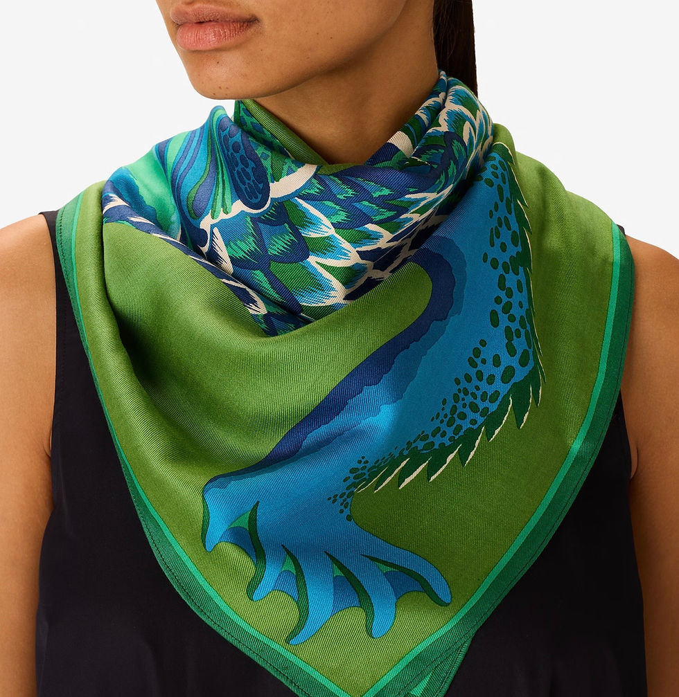 Miniature : INOUITOOSH -  Carré 100Soie Modal CROCO - VERT