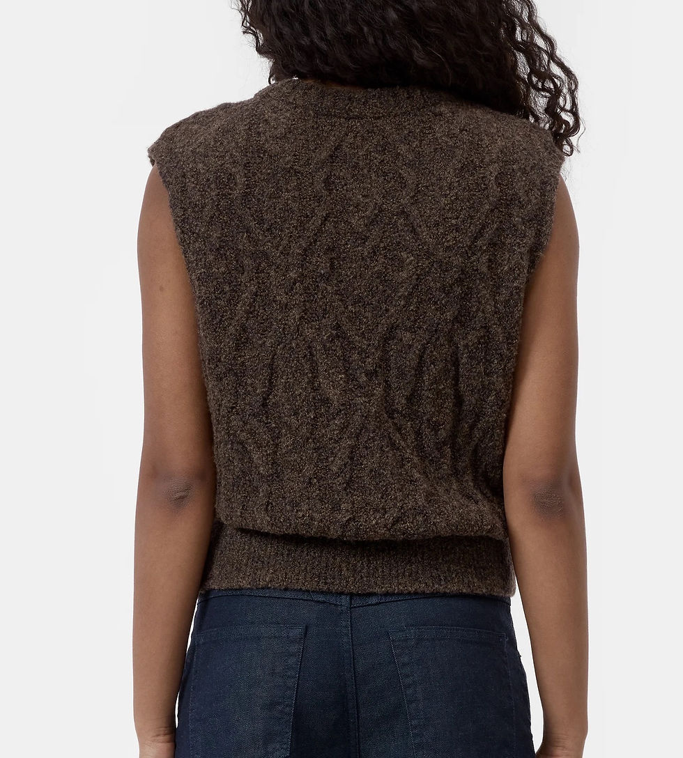 Miniature : CLOSED - PULL COL ROND SANS MANCHE - BROWN