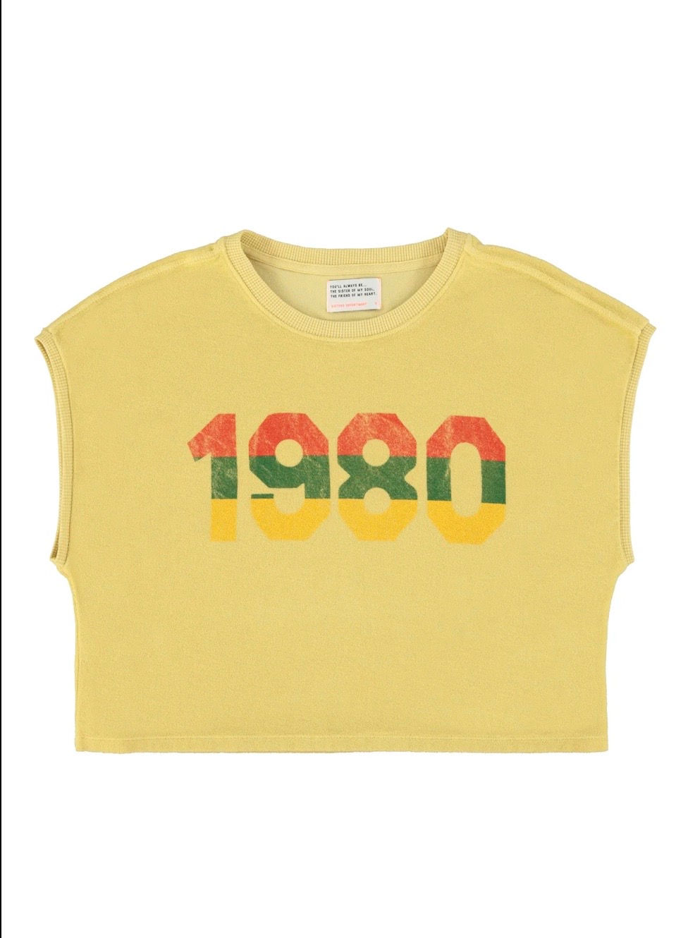 SISTERS DEPARTMENT - TSHIRT CROPPED "1980" - JAUNE