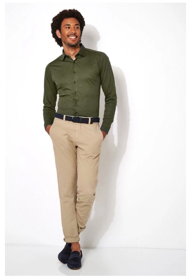 Miniature : DESOTO - CHEMISE JERSEY  UNIE - Forrest green