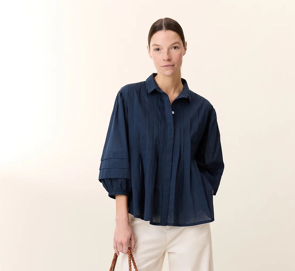 LEON&HARPER - CHEMISE CHIMI PLEAT - IRIS