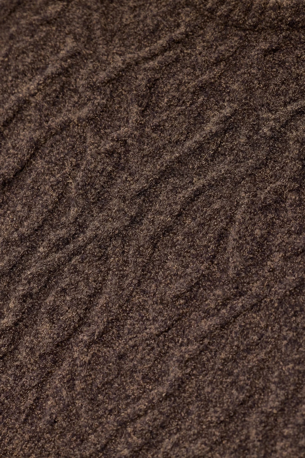 Miniature : CLOSED - PULL COL ROND SANS MANCHE - BROWN