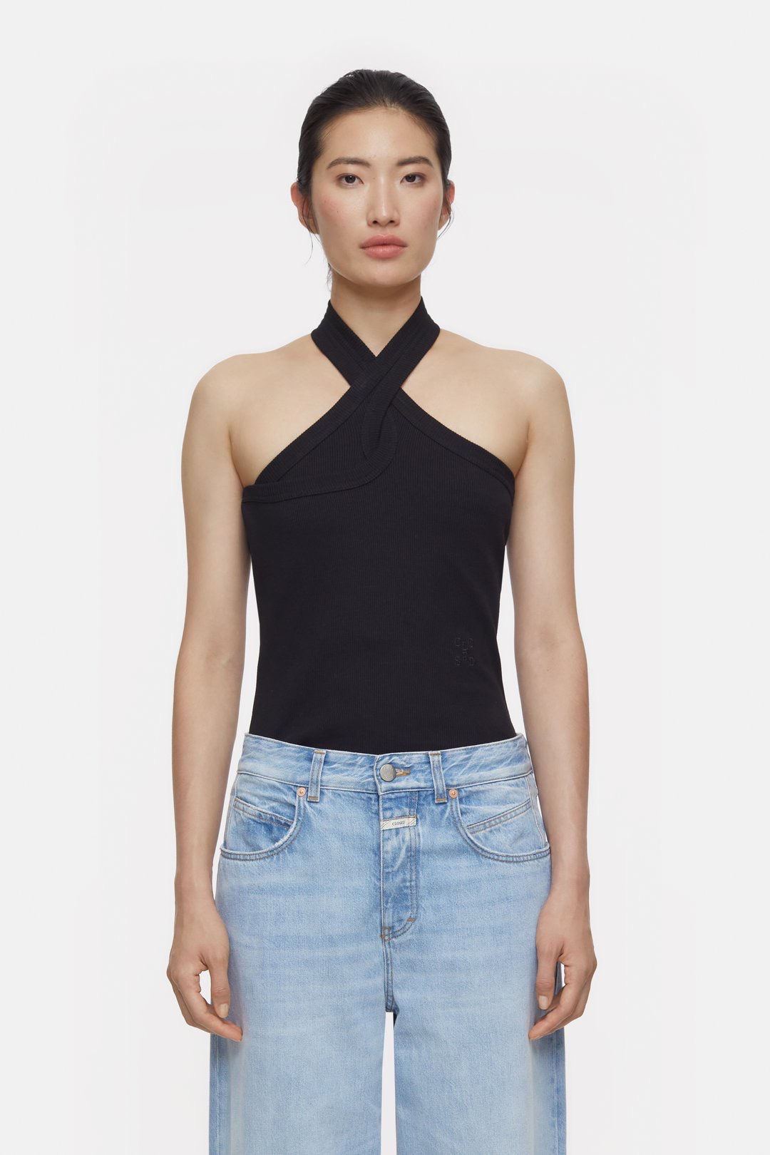 CLOSED - HALTER NECK TOP - Black