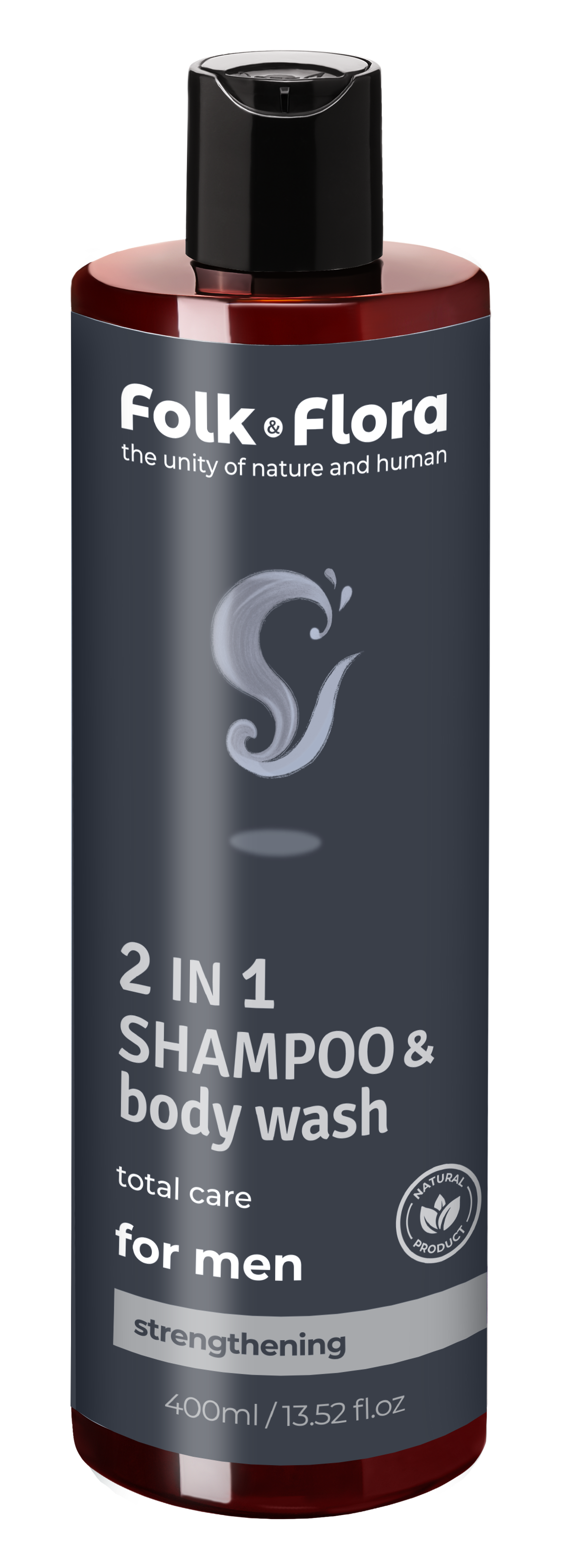 FOLK&FLORA MEN Strengthening shampoo & body wash 2 in 1 , 400ml