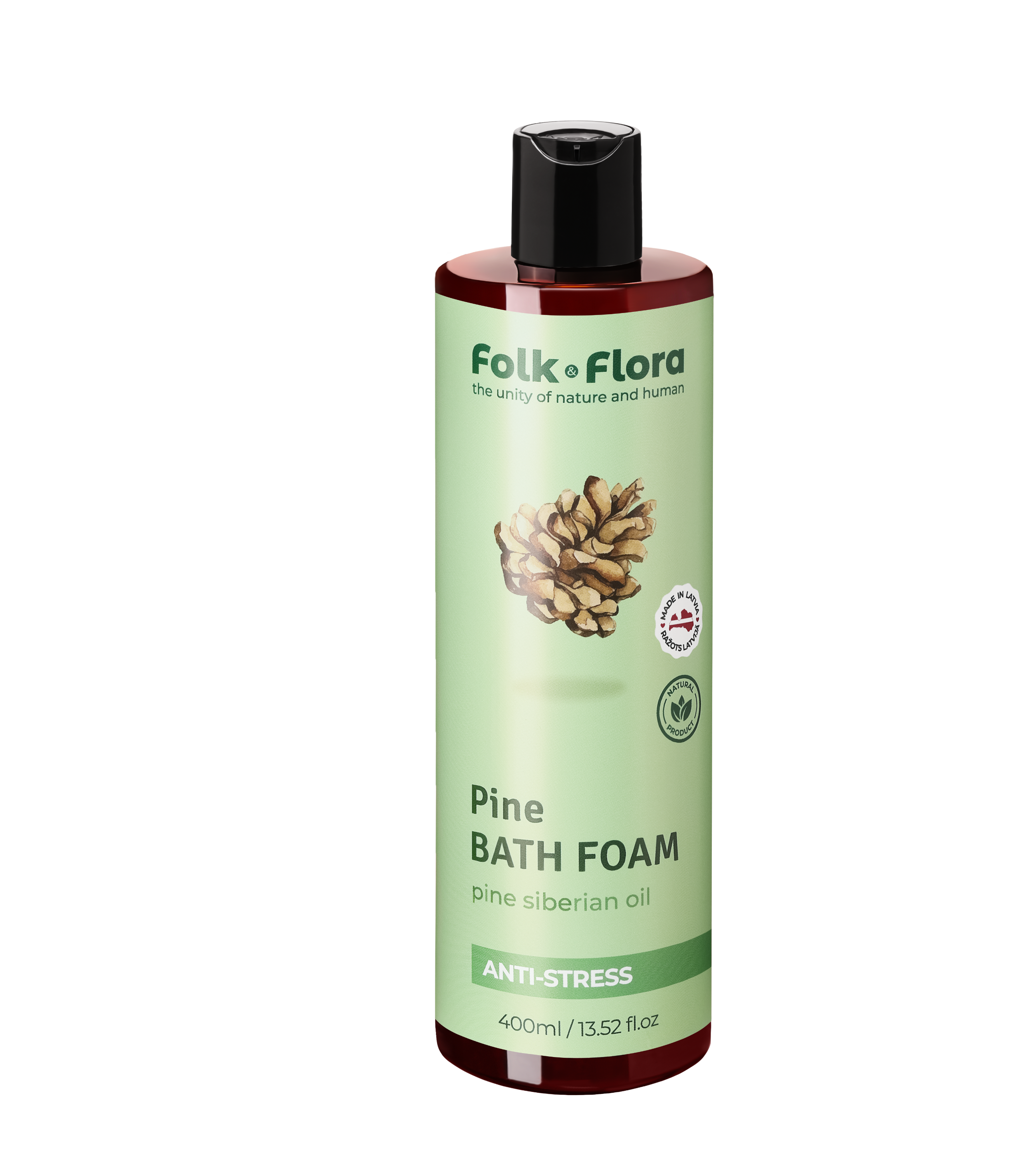 FOLK&FLORA Aniti-stress bath foam PINE, 400ml