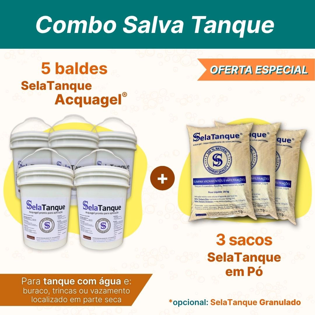 Combo Tanque Cheio - SelaTanque Acquagel + Pó