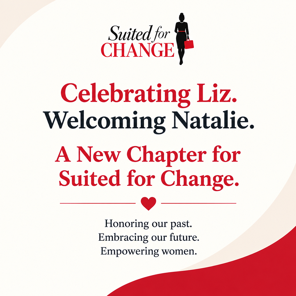 A New Chapter for Suited for Change: Celebrating Liz Reinert and Welcoming Natalie Bennett